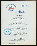 LUNCHEON [held by] OCEANIC STEAMSHIP COMPANY [at] EN ROUTE ABOARD SONOMA (SS;)