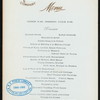 DINNER [held by] OCEANIC STEAMSHIP COMPANY [at] EN ROUTE ABOARD SONOMA (SS;)