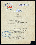 DINNER [held by] OCEANIC STEAMSHIP COMPANY [at] EN ROUTE ABOARD SONOMA (SS;)