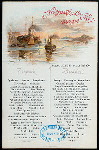 BREAKFAST [held by] NORDDEUTSCHER LLOYD  BREMEN [at] EN ROUTE ABOARD DAMPFER LAHN (SS;)
