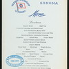 LUNCHEON [held by] OCEANIC STEAMSHIP COMPANY [at] EN ROUTE ABOARD SONOMA (SS;)