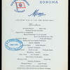 LUNCH [held by] OCEANIC STEAMSHIP COMPANY [at] SS SONOMA (SS;)