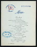 LUNCHEON [held by] OCEANIC STEAMSHIP COMPANY [at] SONOMA (SS;)