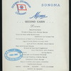 DINNER - SECOND CABIN [held by] OCEANIC STEAMSHIP COMPANY [at] SONOMA (SS;)