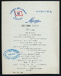 DINNER - SECOND CABIN [held by] OCEANIC STEAMSHIP COMPANY [at] SONOMA (SS;)