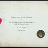 DINNER GIVEN TO THE OFFICERS OF THE WELLMAN SEAVER ENGINEERING CO. AND THEIR GOOD WIVES [held by] S.T. WELLMAN [at] "CENTURY CLUB, (?)" (OTHER (CLUB);)