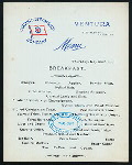 BREAKFAST [held by] OCEANIC STEAMSHIP COMPANY [at] VENTURA (SS;)