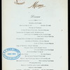 DINNER [held by] OCEANIC STEAMSHIP COMPANY [at] SONOMA (SS;)