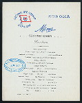 LUNCHEON [held by] OCEANIC STEAMSHIP COMPANY [at] SONOMA - SECOND CABIN (SS;)