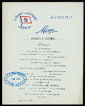 DINNER [held by] OCEANIC STEAMSHIP COMPANY [at] SONOMA - SECOND CABIN (SS;)