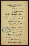 BREAKFAST [held by] WESTMINSTER HOTEL [at]  (HOTEL;)
