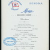 LUNCHEON [held by] OCEANIC STEAMSHIP COMPANY [at] SONOMA - SECOND CABIN (SS;)