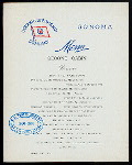 DINNER [held by] OCEANIC STEAMSHIP COMPANY [at] SONOMA - SECOND CABIN (SS;)