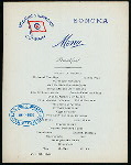 BREAKFAST [held by] OCEANIC STEAMSHIP CO. [at] EN ROUTE ABOARD SONOMA (SS;)