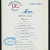 LUNCHEON SECOND CABIN [held by] OCEANIC STEAMSHIP CO. [at] EN ROUTE ABOARD SONOMA (SS;)