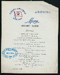 DINNER- SECOND CABIN [held by] OCEANIC STEAMSHIP CO. [at] EN ROUTE ABOARD SONOMA (SS;)