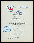 LUNCHEON - SECOND CABIN [held by] OCEANIC STEAMSHIP CO. [at] EN ROUTE ABOARD SONOMA (SS;)