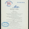 DINNER - SECOND CABIN [held by] OCEANIC STEAMSHIP CO. [at] EN ROUTE ABOARD SONOMA (SS;)