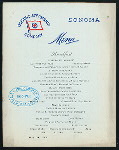 BREAKFAST [held by] OCEANIC STEAMSHIP CO. [at] EN ROUTE ABOARD SONOMA (SS;)