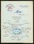 BREAKFAST [held by] OCEANIC STEAMSHIP CO. [at] EN ROUTE ABOARD VENTURA (SS;)