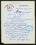 BREAKFAST [held by] OCEANIC STEAMSHIP CO. - VENTURA [at] EN ROUTE (SS)