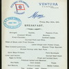 BREAKFAST [held by] OCEANIC STEAMSHIP CO. - VENTURA [at] EN ROUTE (SS)