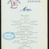 BREAKFAST [held by] OCEANIC STEAMSHIP CO. - SONOMA [at] EN ROUTE (SS)