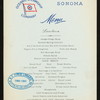 LUNCHEON [held by] OCEANIC STEAMSHIP CO. - SONOMA [at] EN ROUTE (SS)