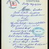 LUNCHEON [held by] OCEANIC STEAMSHIP CO. - VENTURA [at] EN ROUTE (SS)