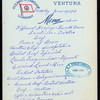 LUNCH [held by] OCEANIC STEAMSHIP COMPANY [at] SS VENTURA;2ND CABIN (SS;)