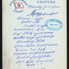 BREAKFAST [held by] OCEANIC STEAMSHIP COMPANY [at] SS VENTURA;2ND CABIN (SS;)