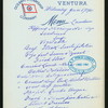 LUNCH [held by] OCEANIC STEAMSHIP COMPANY [at] SS VENTURA;2ND CABIN (SS;)