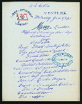 LUNCH [held by] OCEANIC STEAMSHIP COMPANY [at] SS VENTURA;2ND CABIN (SS;)