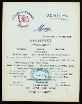 BREAKFAST [held by] OCEANIC STEAMSHIP COMPANY [at] SS VENTURA; (SS;)