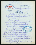 LUNCH [held by] OCEANIC STEAMSHIP COMPANY [at] SS VENTURA;2ND CABIN (SS;)