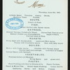 DINNER [held by] OCEANIC STEAMSHIP COMPANY [at] SS VENTURA; (SS;)