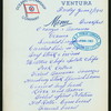 BREAKFAST - SECOND CABIN [held by] OCEANIC STEAMSHIP COMPANY [at] EN ROUTE ABOARD SS VENTURA (SS;)
