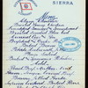 LUNCH [held by] OCEANIC STEAMSHIP COMPANY [at] EN ROUTE ABOARD SS SIERRA; (SS;)