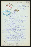 DINNER [held by] OCEANIC STEAMSHIP COMPANY [at] EN ROUTE ABOARD SS SIERRA; (SS;)