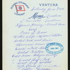 LUNCH [held by] OCEANIC STEAMSHIP CO. - VENTURA [at] EN ROUTE (SS)