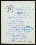 LUNCH [held by] OCEANIC STEAMSHIP CO. - VENTURA [at] EN ROUTE (SS)