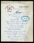 LUNCHEON [held by] OCEANIC STEAMSHIP CO. - VENTURA [at] EN ROUTE (SS)
