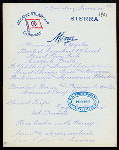 BREAKFAST [held by] OCEANIC STEAMSHIP CO. - SIERRA [at] EN ROUTE (SS)