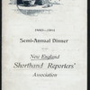 DINNER [held by] NEW ENGLAND SHORTHAND REPORTERS' ASSOCIATION [at] "AMERICAN HOUSE,BOSTON,MASS." (HOTEL)