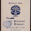 ANNUAL DINNER [held by] PICKWICK CLUB [at] "NEW ORLEANS, LA" (CLUB)