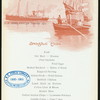 BREAKFAST [held by] RED STAR LINE - ANTWERPEN -NY [at] EN ROUTE S.S. ZEELAND (SS)