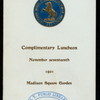 COMPLIMENTARY LUNCHEON [held by] NATIONAL HORSE SHOW ASSOCIATION OF AMERICA [at] "MADISON SQUARE GARDEN, NEW YORK, NY" (OTHER (ARENA);)