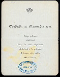 DINNER [held by] KING CHRISTIAN IX OF DENMARK [at] "KING'S PALACE,DENMARK" (PALACE)