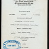 LUNCH OR DINNER [held by] UNION LEAGUE OF PHILADELPHIA - FOUNDERS DAY [at] "PHILADELPHIA, PA" (CLUB)