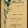DAILY MENU, DINNER [held by] CAFE DES AMBASSADEURS [at] "108-110 WEST 38TH STREET, NEW YORK, NY" (REST;)